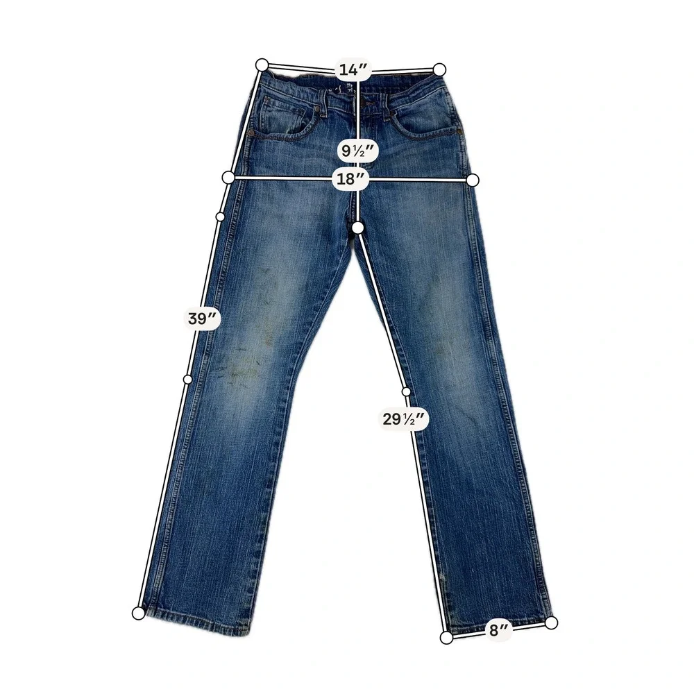 Wrangler Jeans Men Jackson Straight 28x30 Blue Denim Workwear Stained Distressed